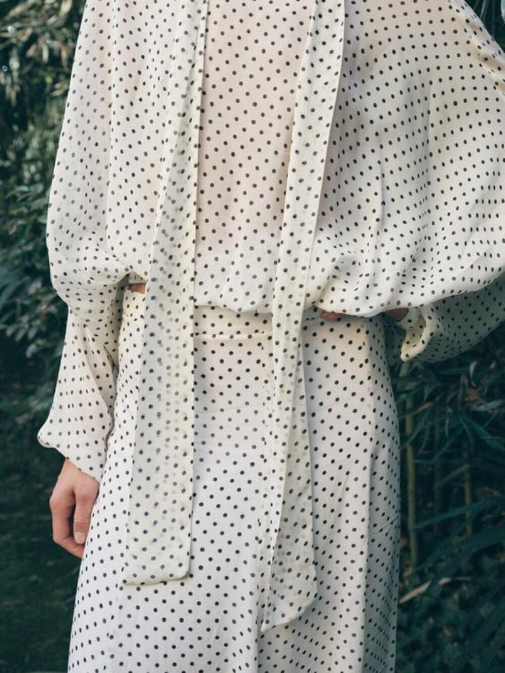 ZARA ZW COLLECTION POLKA DOT MIDI SKIRT - Picture 9 of 16